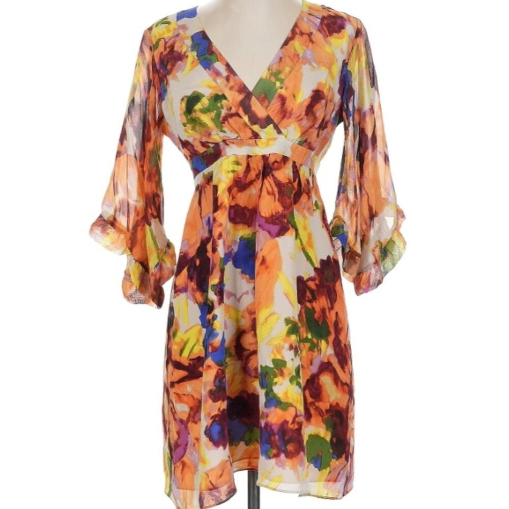 NWT Maeve Anthropologie Deloria Printed Floral Silk Dress by Maeve Size 0